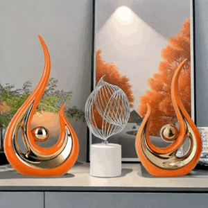 Set of 2 Modern Abstract Ceramic Sculptures